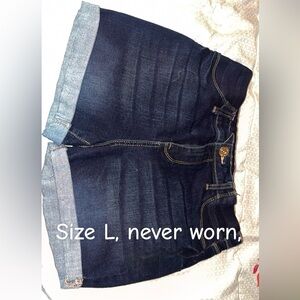 Women's Dark Blue Denim Shorts